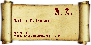 Malle Kelemen névjegykártya